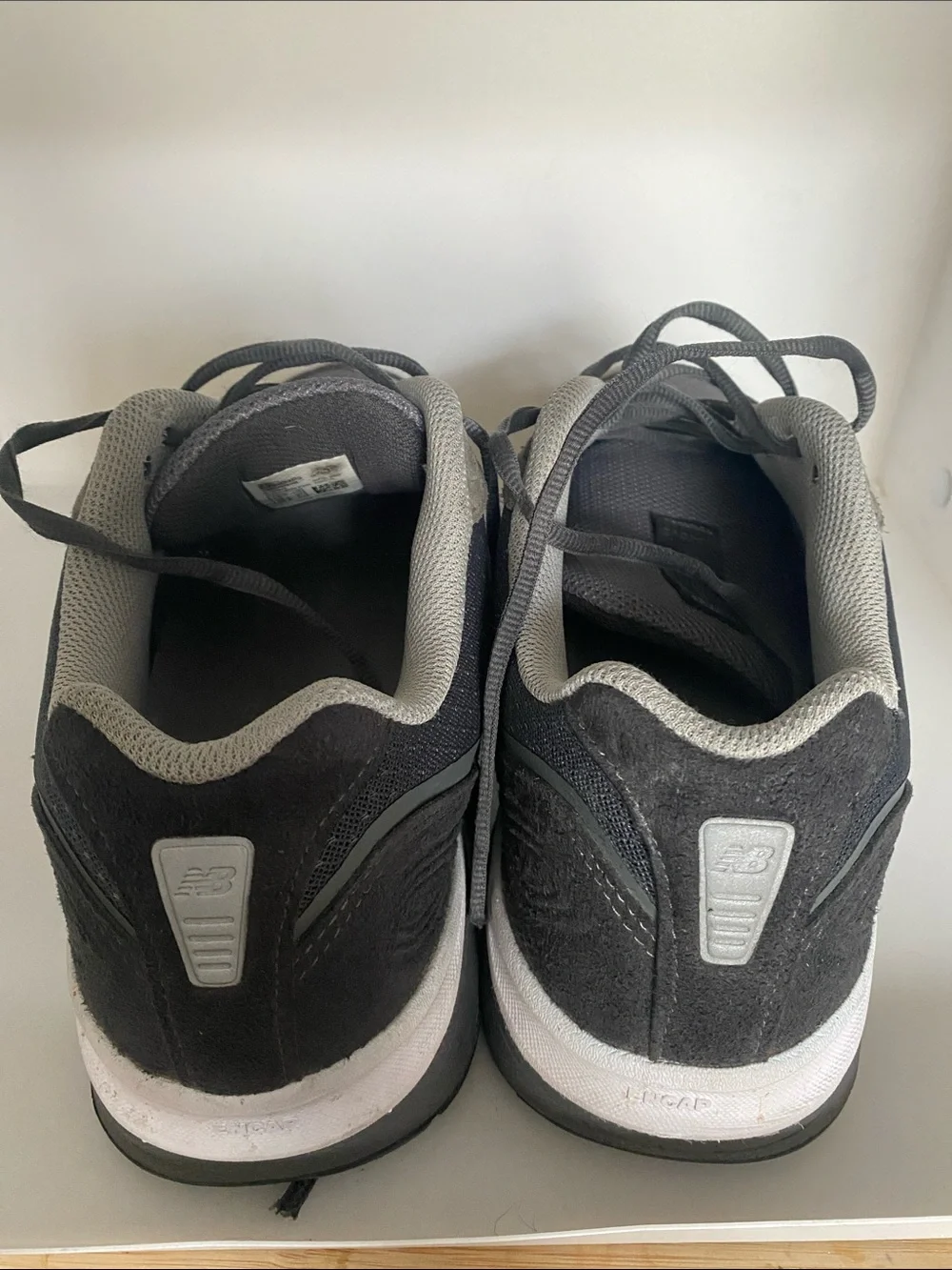 New Balance Gray Mesh & Suede Running Sneakers